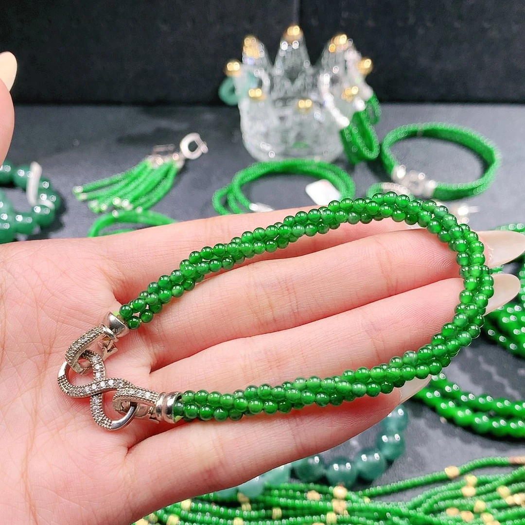 女***王翡翠未镶嵌手链手链