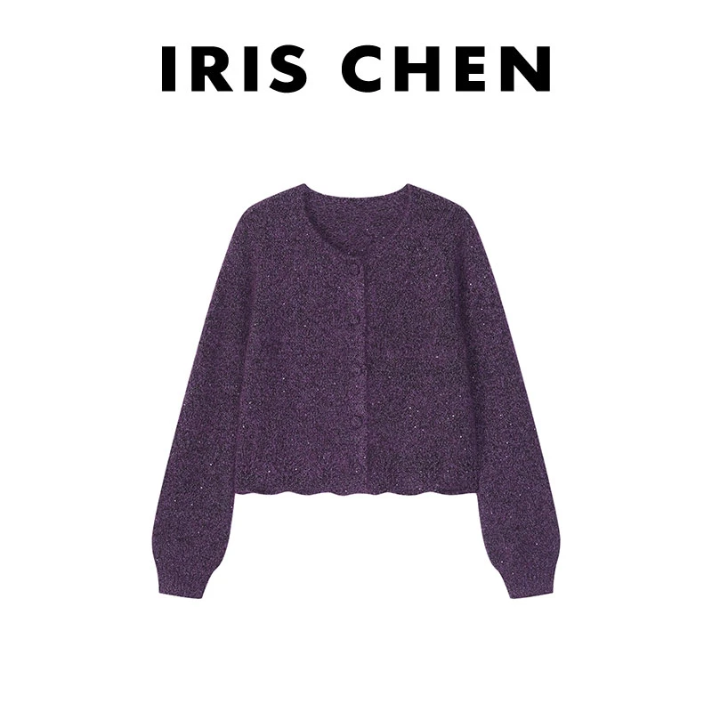 【现货】IRIS CHEN 温莎 2025秋“超幼马海羊毛240g”灯笼袖针织开衫