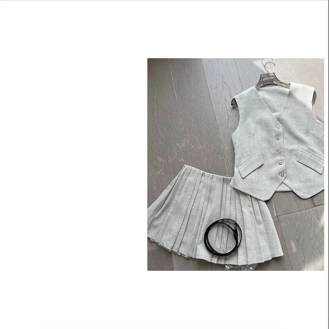 【yanyan外贸】SF代工！马甲百褶半裙|F05039