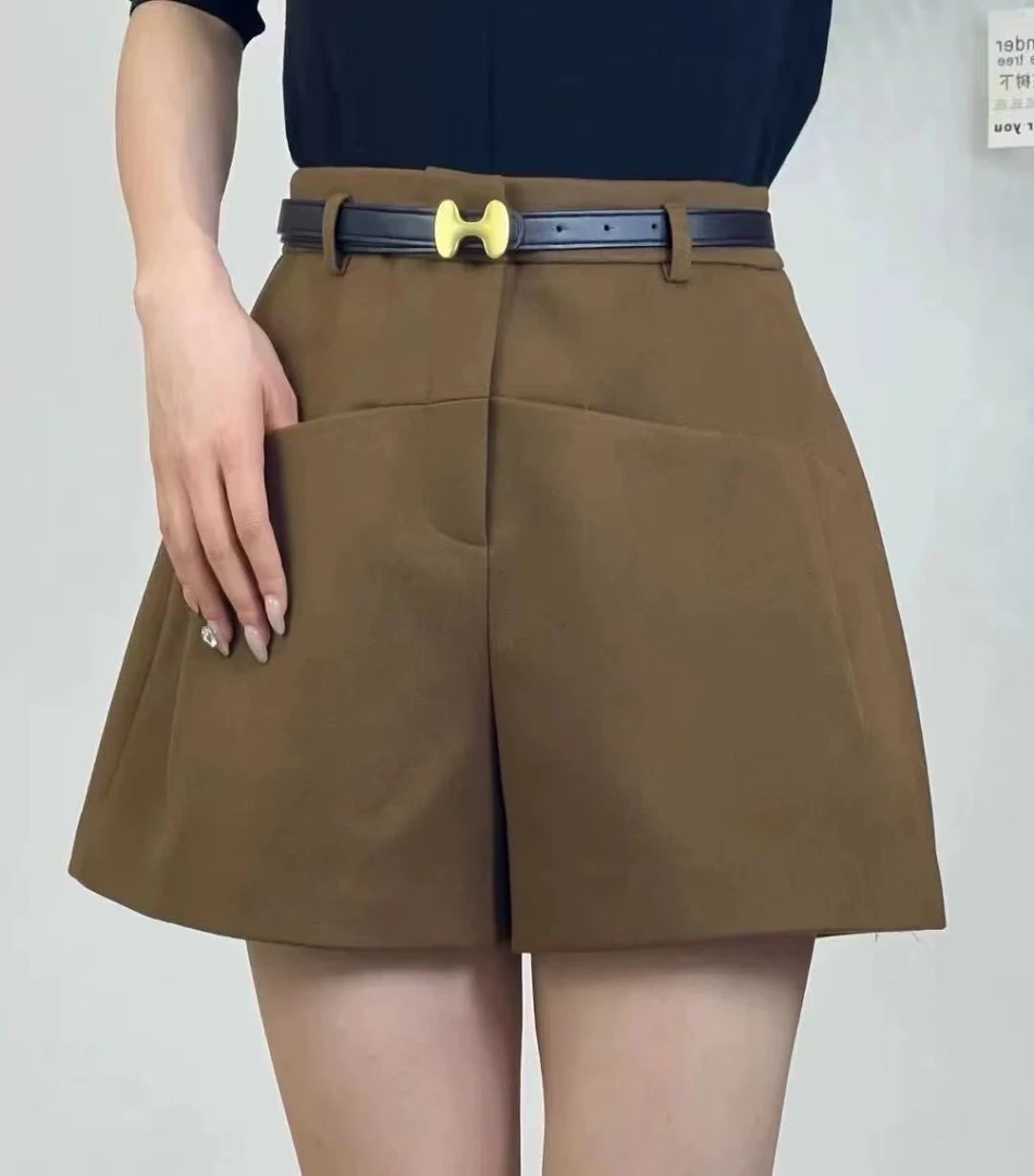 16110秋冬高腰通勤百搭卡色休闲裤