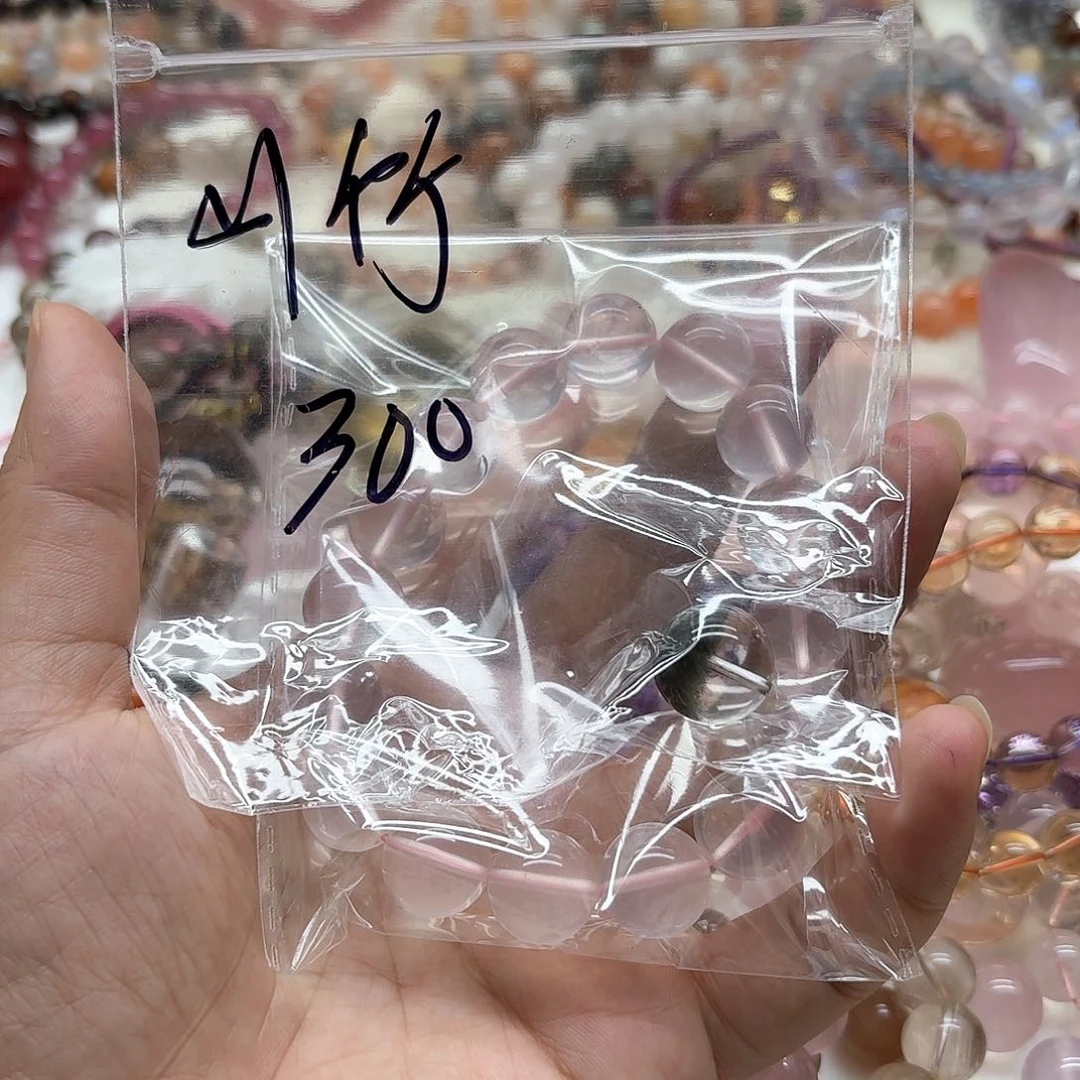 粉晶串+绿幽单珠未镶嵌水晶山*