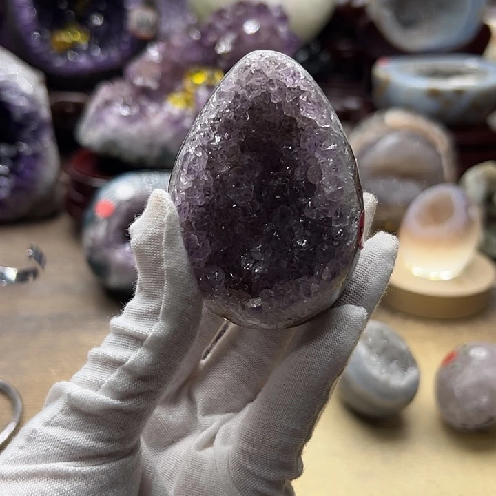 L***a紫晶珠宝半成品未镶嵌龙蛋24