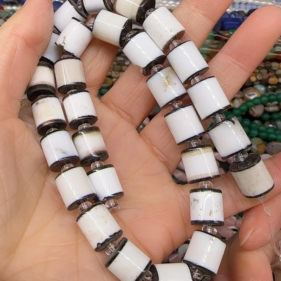 玛瑙/玉髓合金珠宝半成品西亚剁珠10mm一条