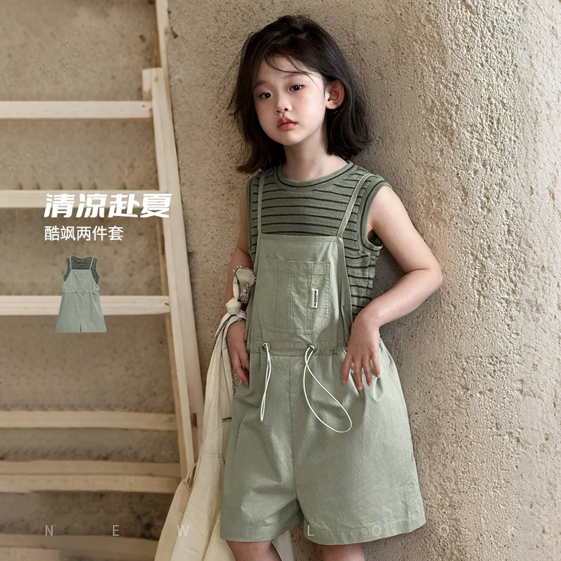图图小象童装女童夏季套装2025新款百搭清爽休闲两件套012U827