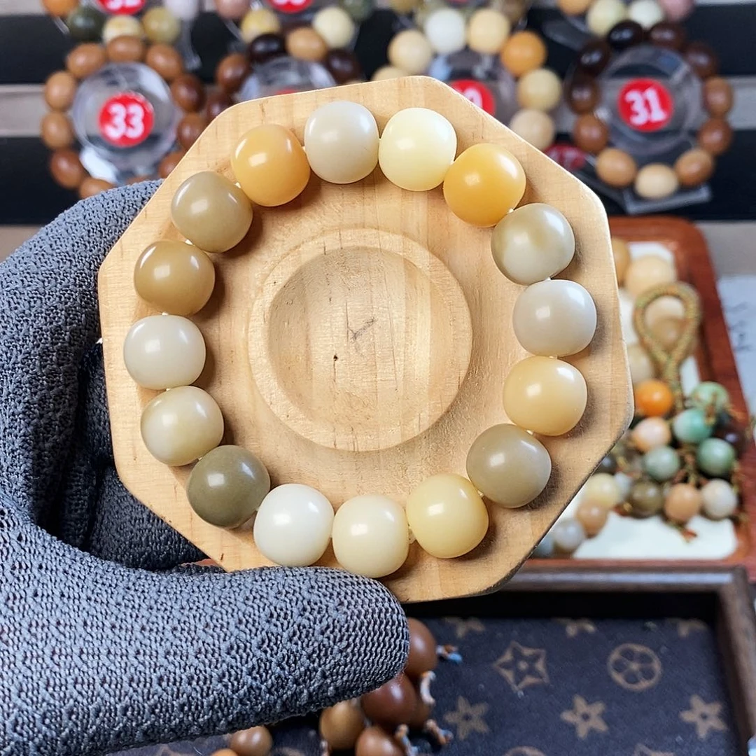 白玉菩提吊坠14原生态苹果珠