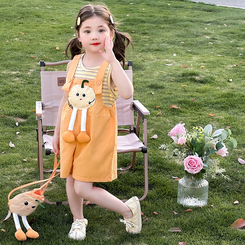 女童无袖背带短裤套装洋气儿童夏季新款女宝宝休闲两件套小女孩潮