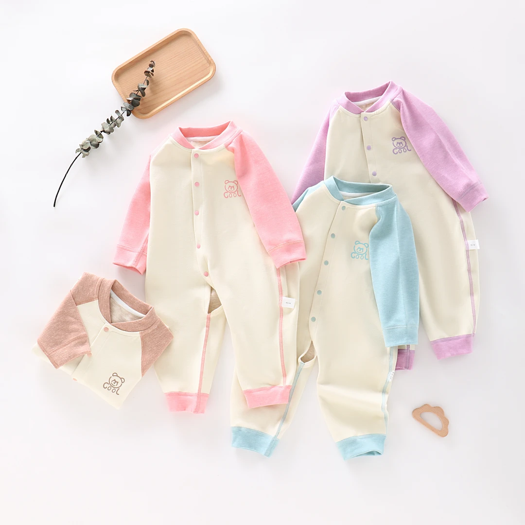 【保暖】秋冬蚕丝保暖婴幼儿连体哈衣爬服