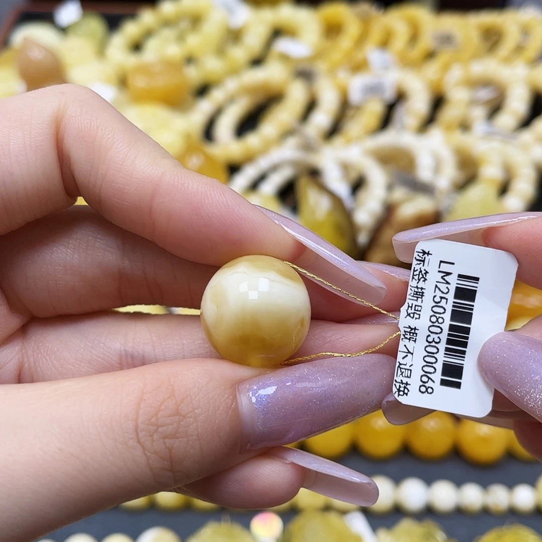 琥珀未镶嵌裸石圆珠16.6mm