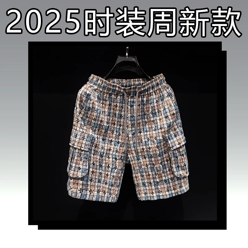 鹏25385高奢潮牌男士多口袋短裤夏季2025新款潮时尚休闲五分裤子