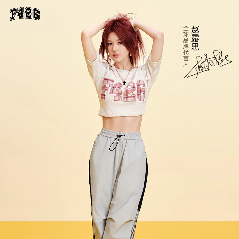 F426大logo格子贴布绣短袖情侣春夏宽松薄荷曼波国潮5852T恤MF