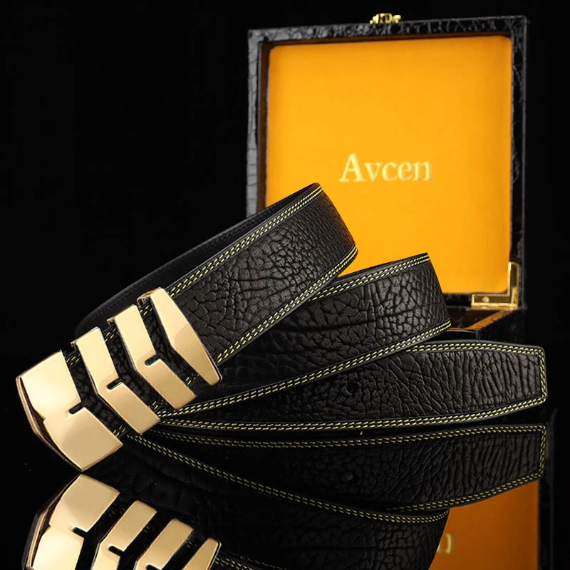 【私人定制进口头层牛皮套装】鱼骨款牛皮皮带真皮腰带时尚百搭裤带