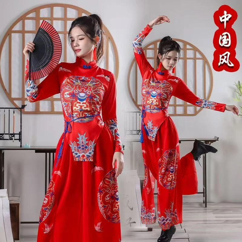 喜庆打鼓民族风演出国潮中国风舞蹈打鼓服舞蹈服女款2025新款爆款