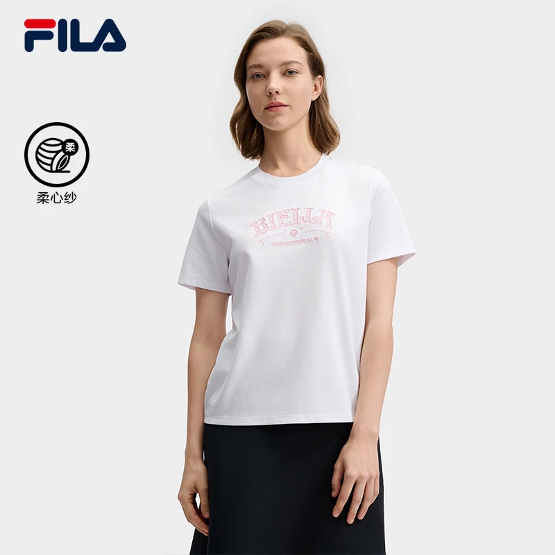 Fila/斐乐女装春季新款【柔心纱针织】透气运动短袖衫F11W513101F