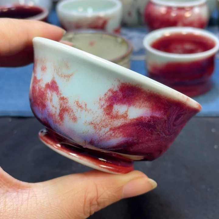 摆件钧瓷玉石釉压手杯