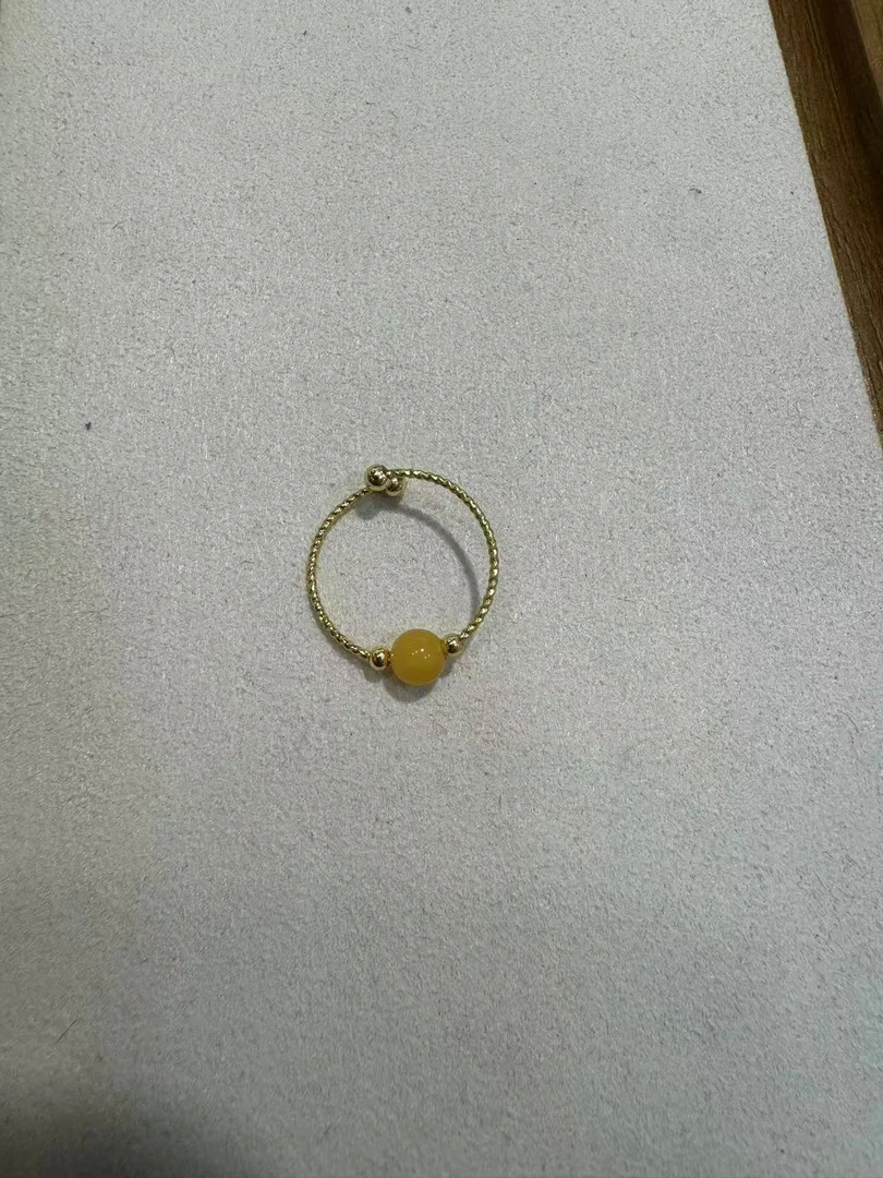 铜合金蜜蜡戒指J-635102