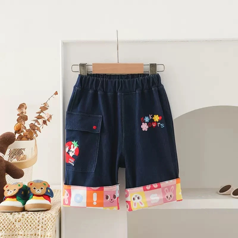 （现货）【夏季潮品】男女宝宝可爱五分下摆格子短裤炸街套装