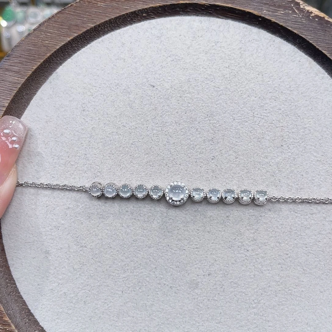 翡翠银S925镶嵌手链