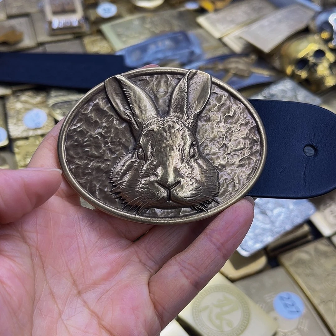 实心黄铜4.0宽手工兔