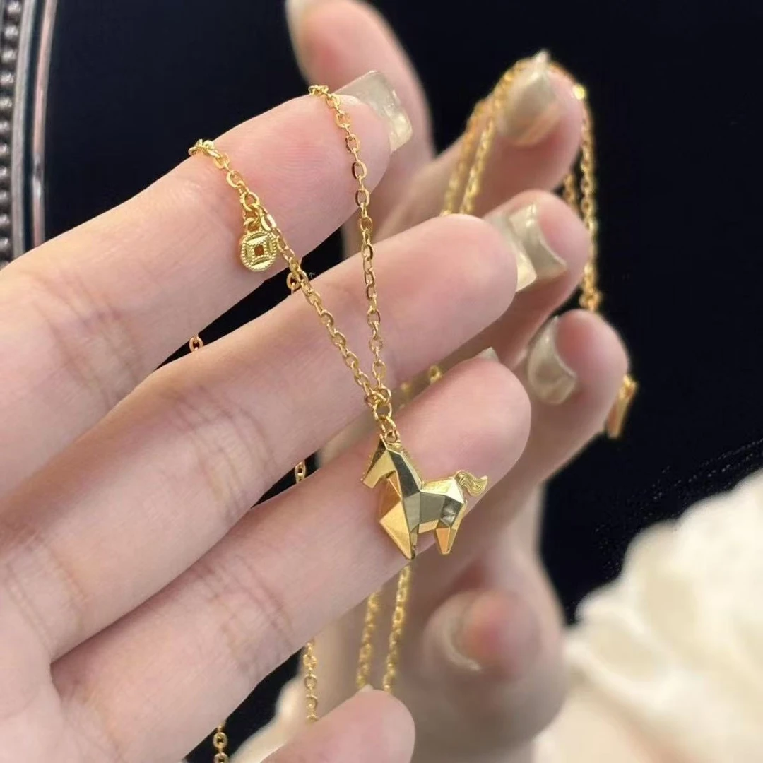 铜吊坠 2026爆款高级感实心马年小木马吊坠手链设计感坠链