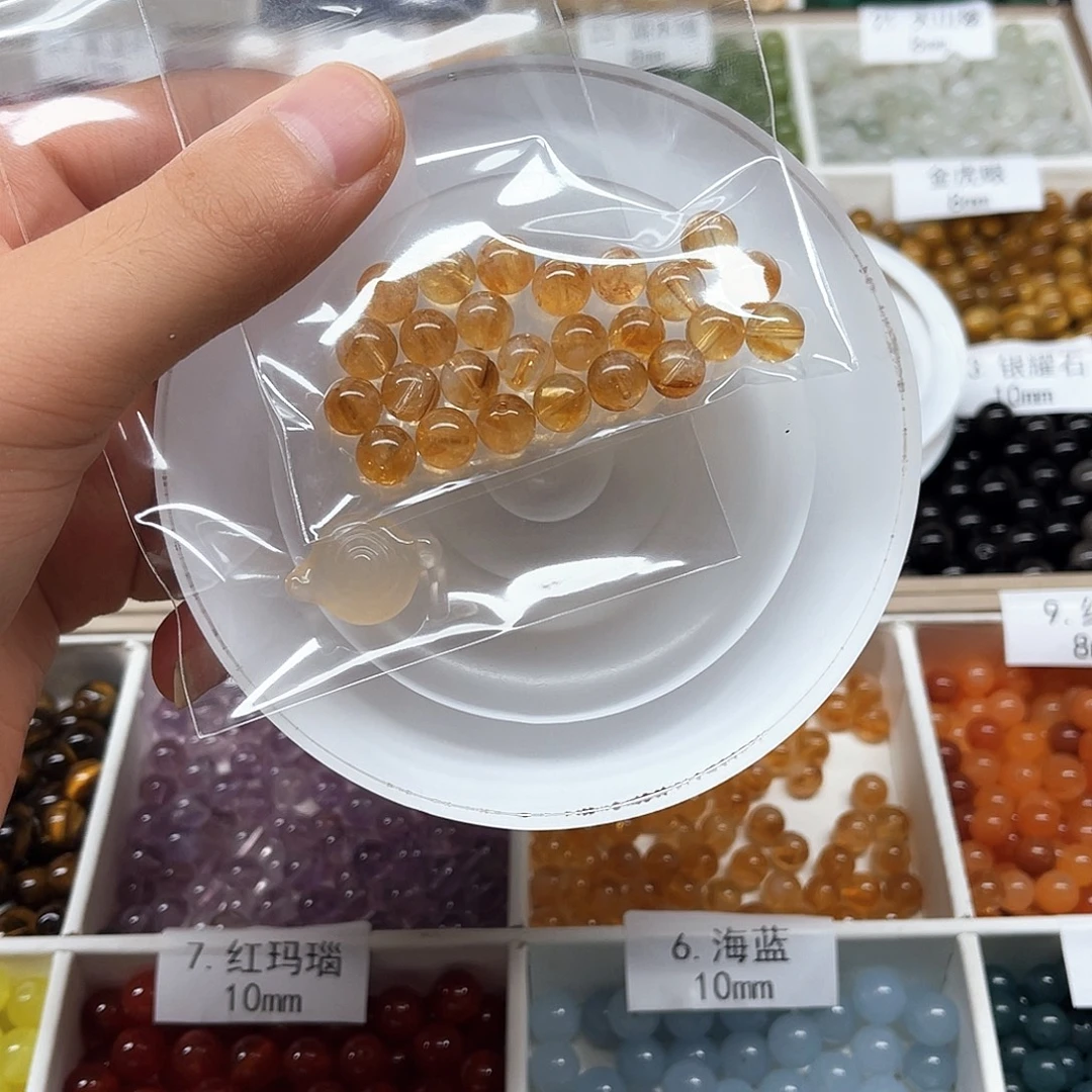 粉***忆银S925镶嵌手链烟晶
