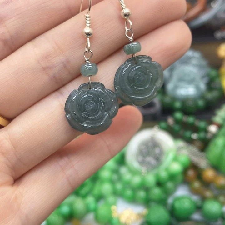 翡翠未镶嵌戒指耳饰17