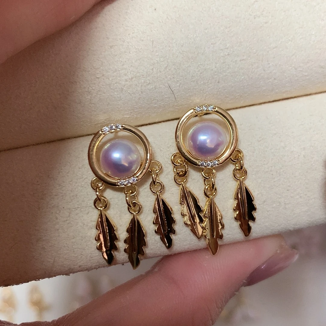 淡水珍珠耳饰合金