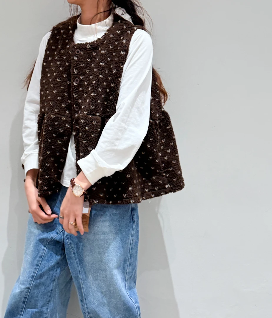夏小朵 点点绒绒马甲 时尚小众简约休闲百搭拼接马甲