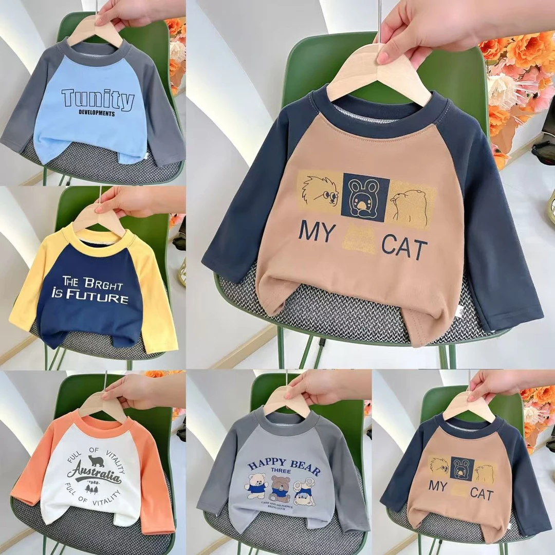 儿童打底衫长袖保暖中小童德绒单上衣春秋冬款套头衫秋衣童装