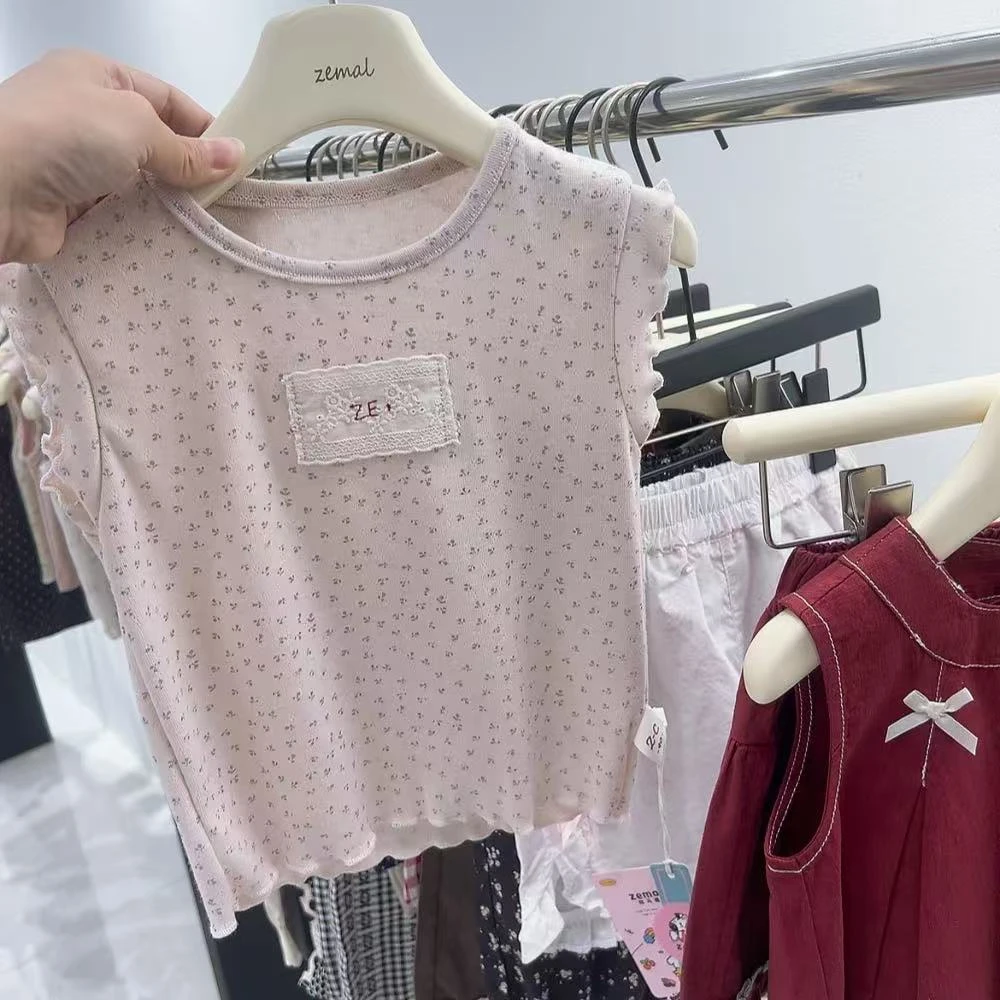 【11052】斑马糖粉色贴布背心