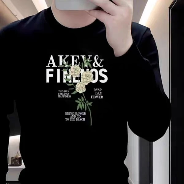 卫衣2025男秋冬季加绒加厚款套头圆领长袖t恤大码打底衫上衣