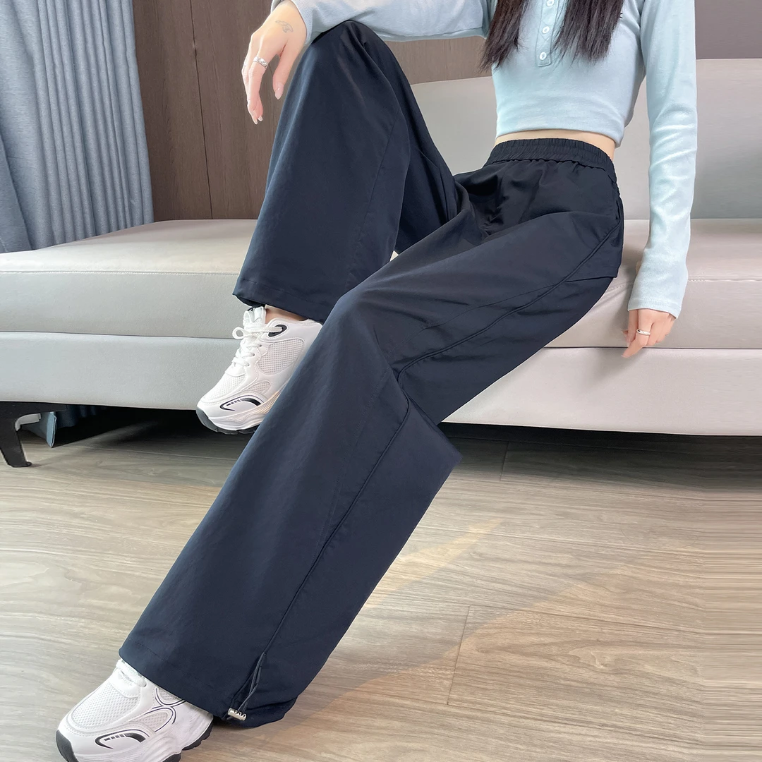 美式阔腿工装裤女2025春秋新款高腰显瘦休闲束脚登山裤直筒运动裤