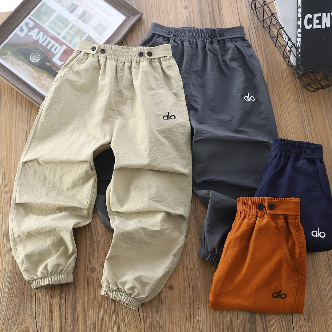 男童凉感锦纶速干运动长裤夏季薄款时尚宽松防蚊束脚裤JXK