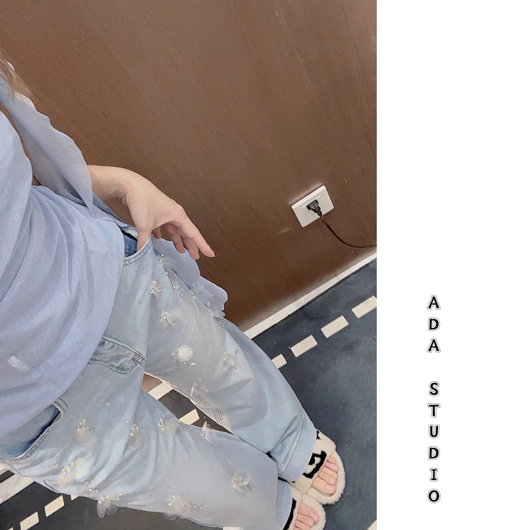 Ada定制【盛夏告白】“花朵满天星牛仔”一周穿五次！重磅贴钻牛仔裤
