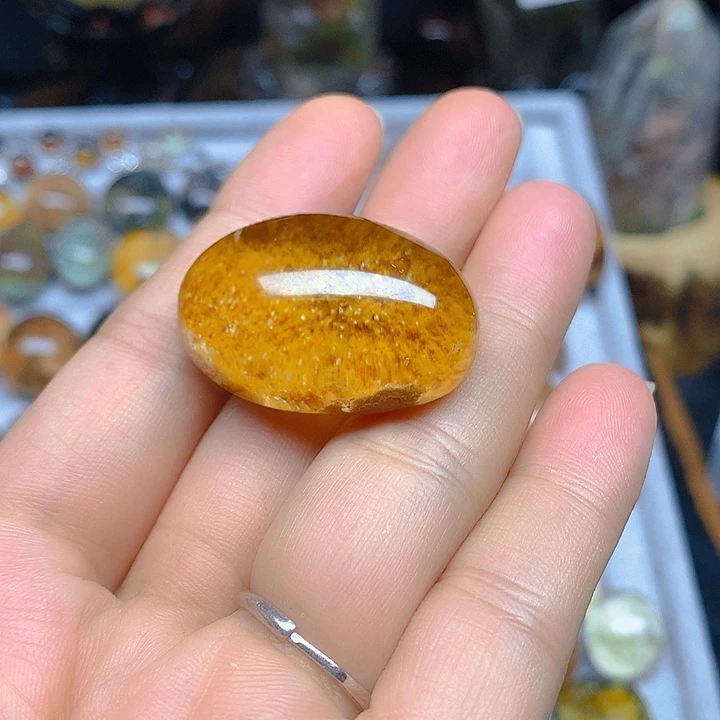 天然幽灵蛋面镶魔盒不退货未镶嵌水晶吃****?