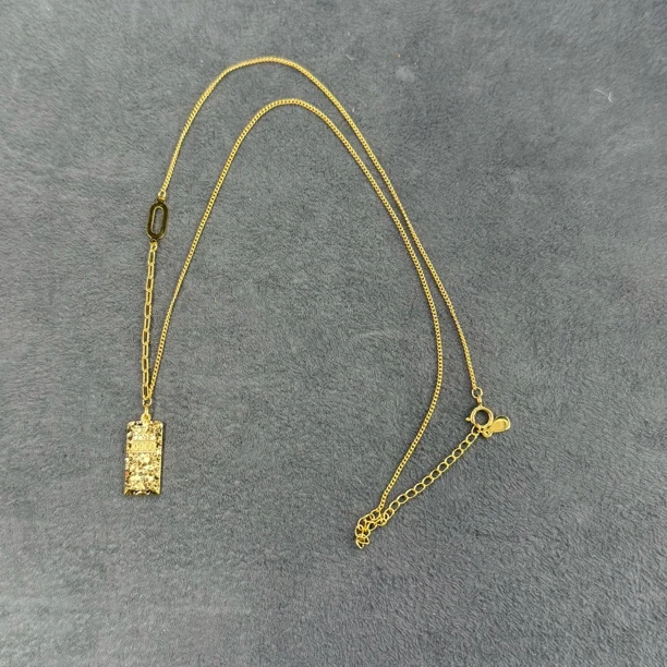 坠链均925银 银制方块项链-2825