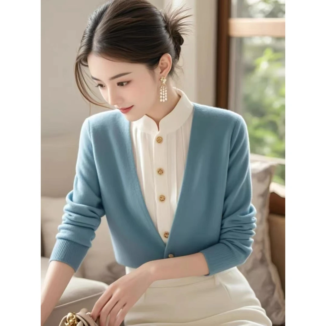 YY#慵懒风假两件毛衣女款秋冬季新款好看气质针织上衣DY11235