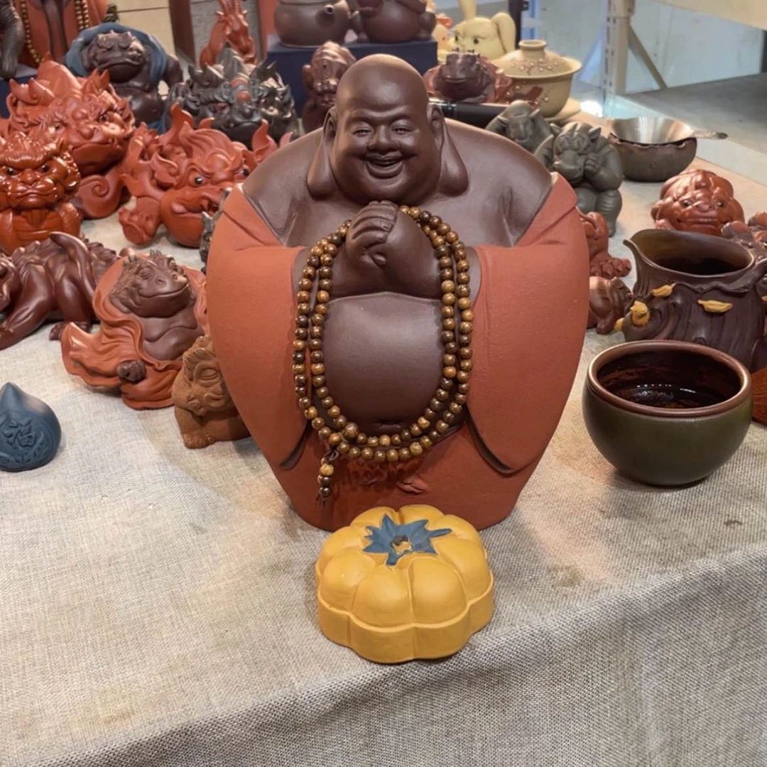 【闪购商品】紫砂茶宠心**成18公分弥勒