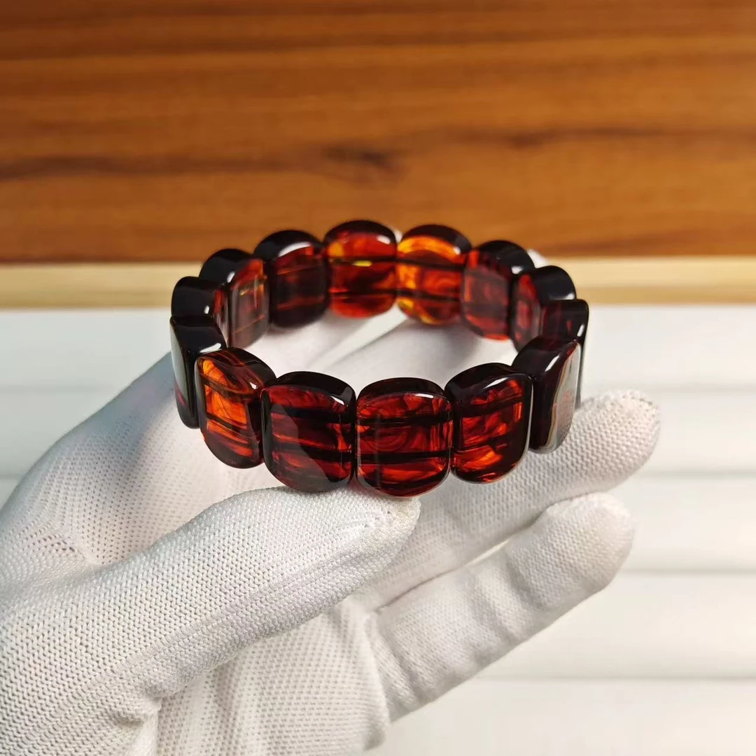 手链 紫杉醇血药珀满血满药灵草珀手排精美老料手串