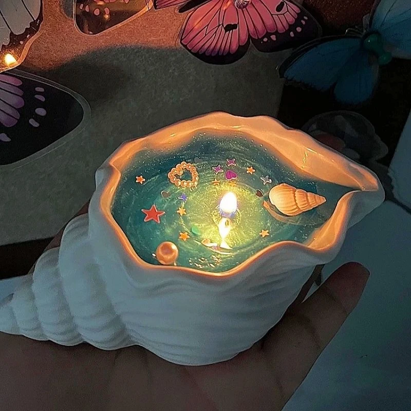 海洋风流沙小红薯创意海螺香薰蜡烛贝壳手工蜡烛生日礼物伴手礼