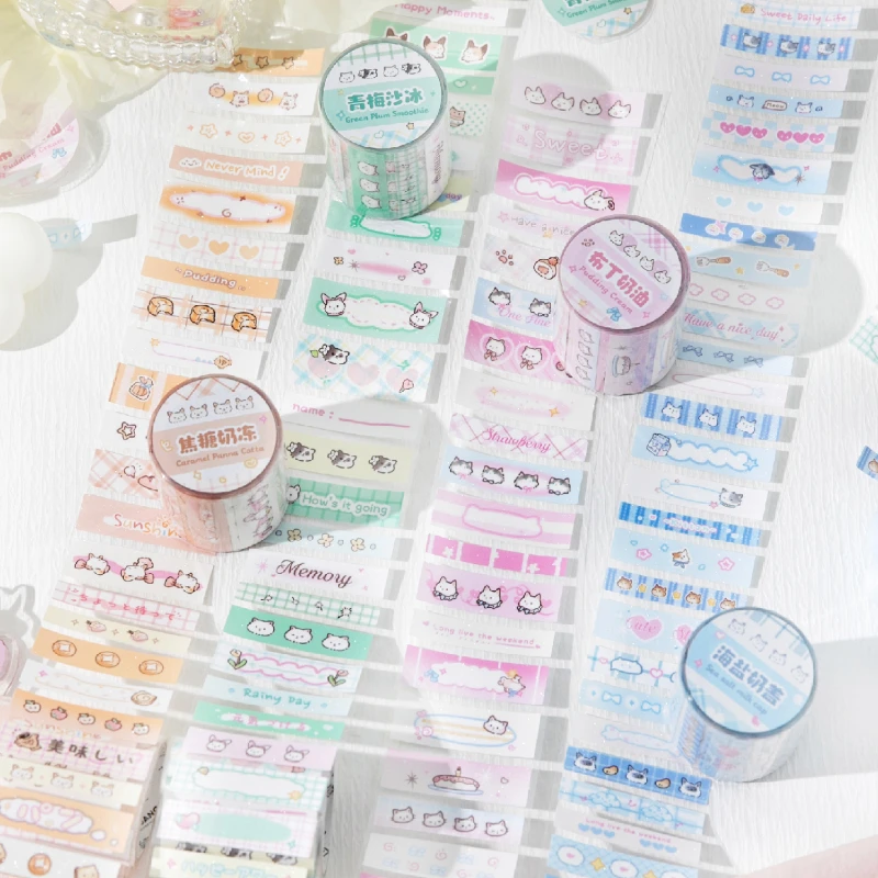 暮光 拿破仑猫咪系列合成纸闪砂模切胶带 4款