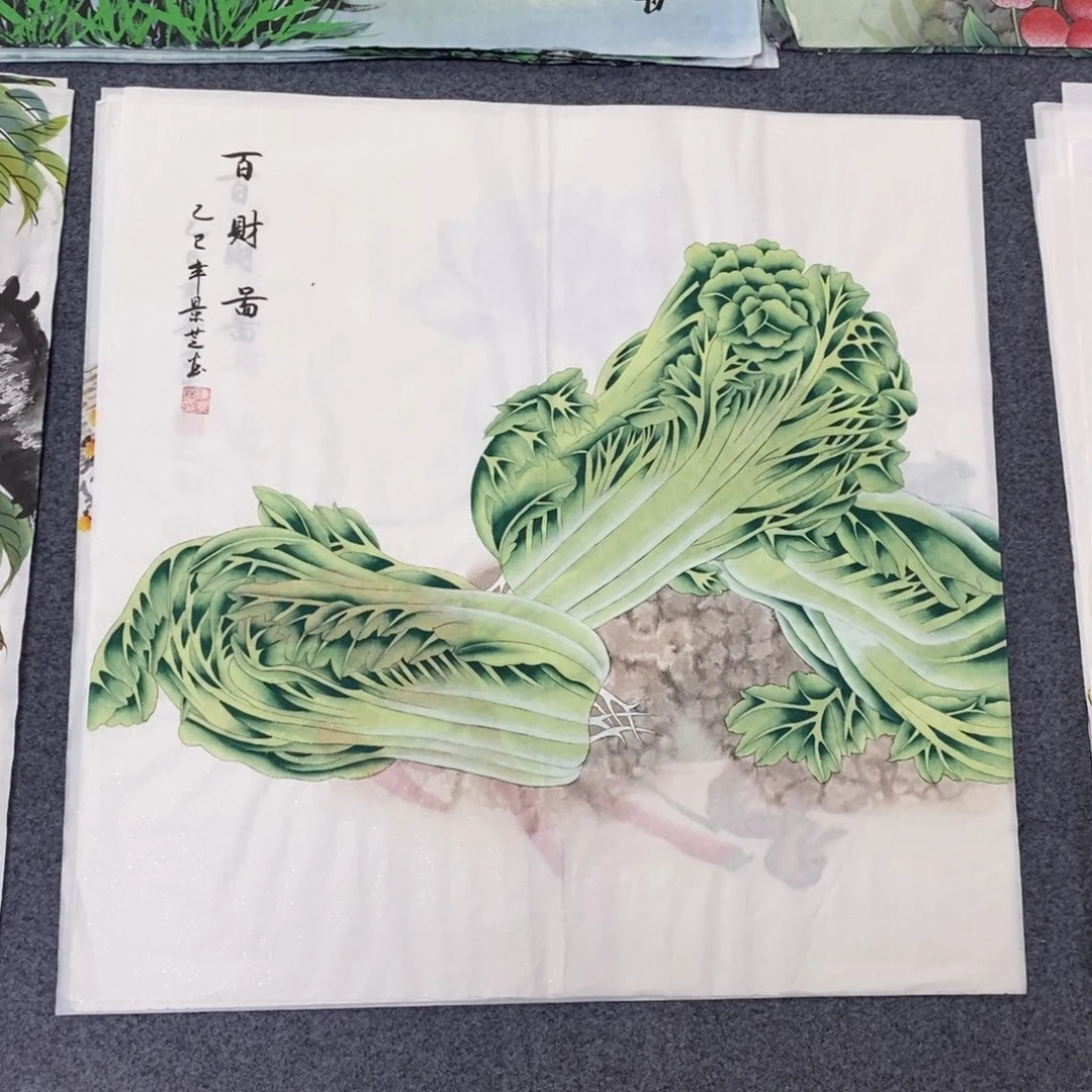 国画寸68✖️68精品斗方手绘画工笔