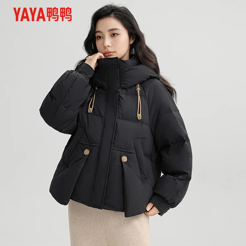 YAYA/鸭鸭YX短款羽绒服冬新款休闲潮流加厚鸭绒外套YE4B605822H