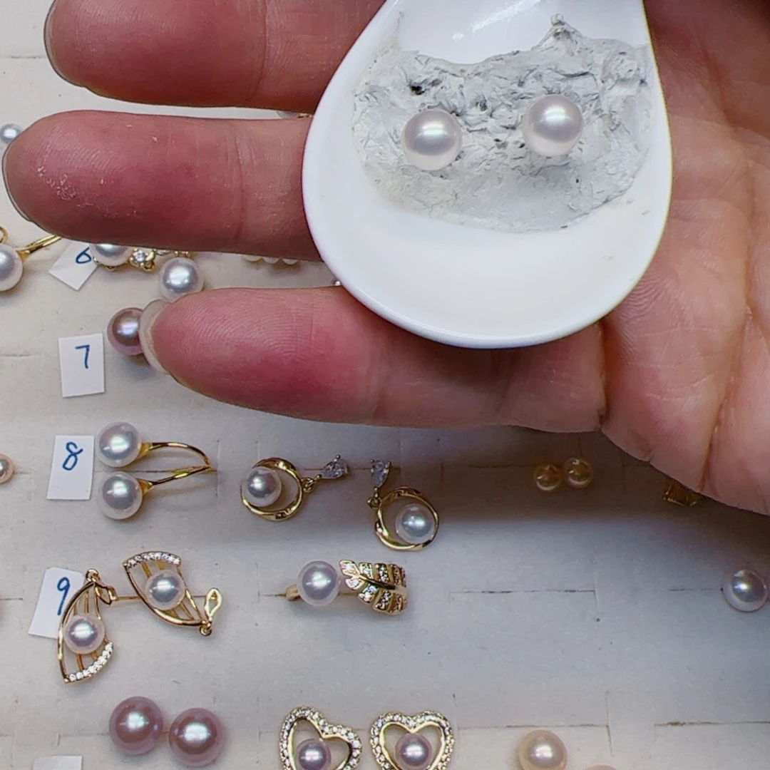 淡水珍珠耳饰合金