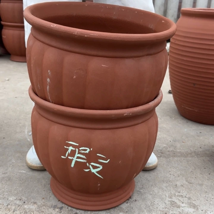 紫砂花盆口35高30宜兴紫砂瑕疵底部火裂粗糙