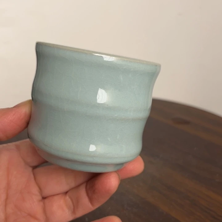 摆件瓷天青竹节杯kkkkkjkkkjkkkk