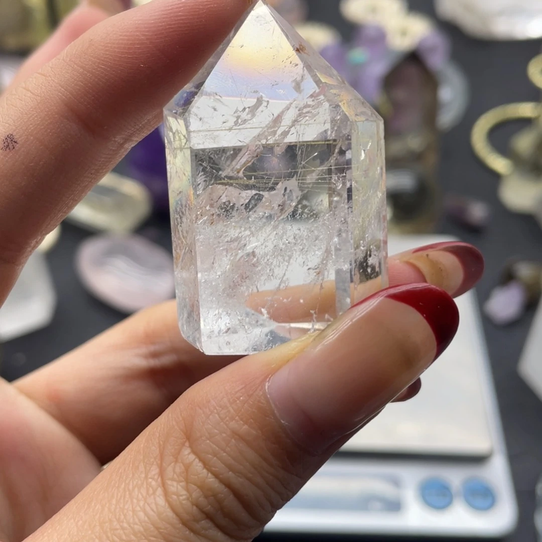 水晶79未镶嵌白水晶柱带发