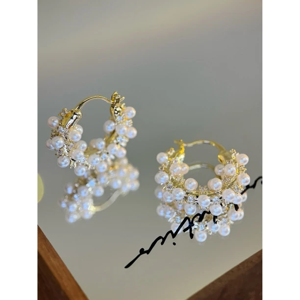 镀K金 银针 小米粒圆圈 高级感轻奢耳钉E4665