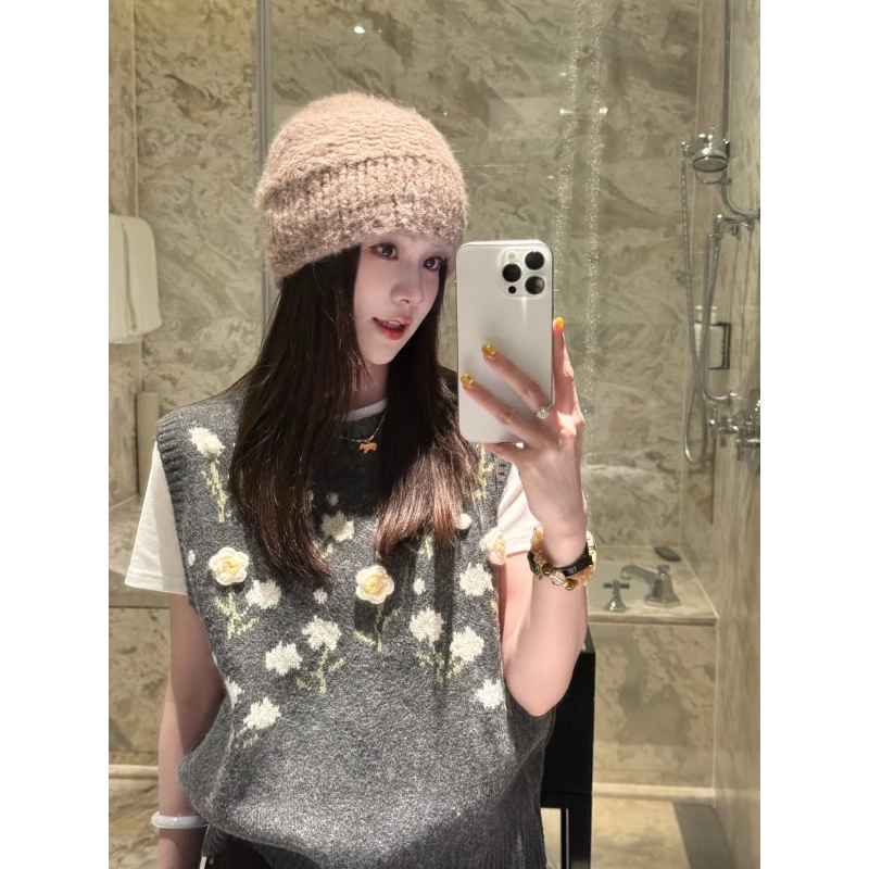 【立体朵朵花】秋季时尚百搭法式立体绣花背心马甲-MJ20251151