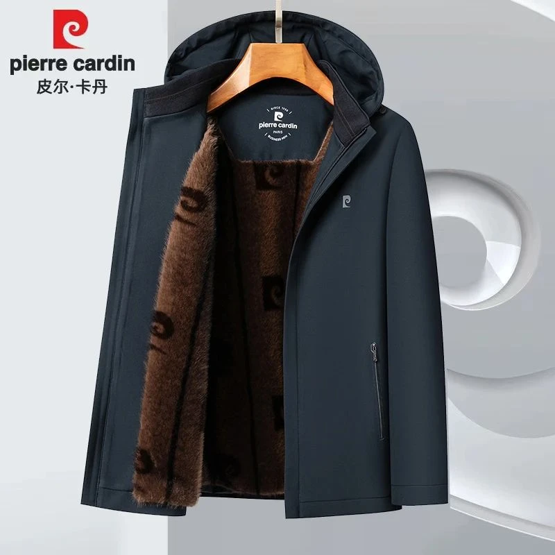 皮尔卡丹棉衣男士冬季中年加绒加厚棉服保暖休闲防风棉袄男装外套