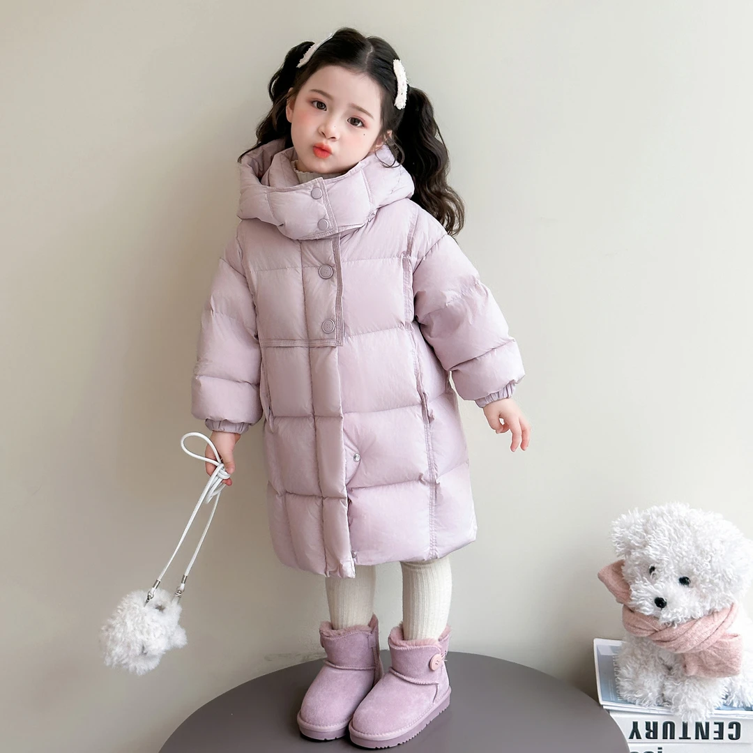 女童时髦中长款羽绒服冬装2025新款儿童加厚女宝宝超好看羽绒外套